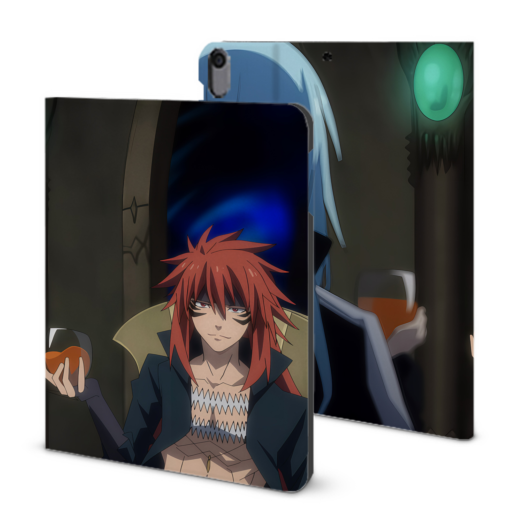 （画像用） 転スラ Regarding Reincarnated to Slime IPad ケース ブック型 PUレザー TPU 耐衝撃 軽量 薄型 ペン収納なし 全面保護 IPad 各モデル対応